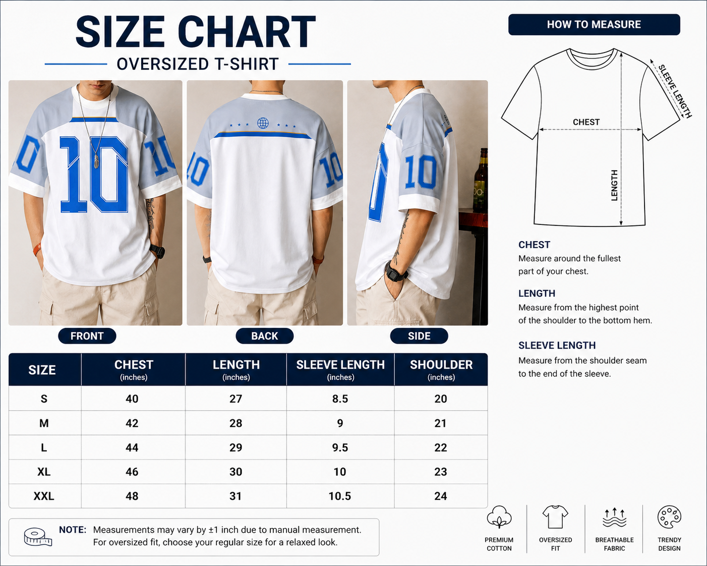 Vintage Sports Jersey Style Oversized Tee