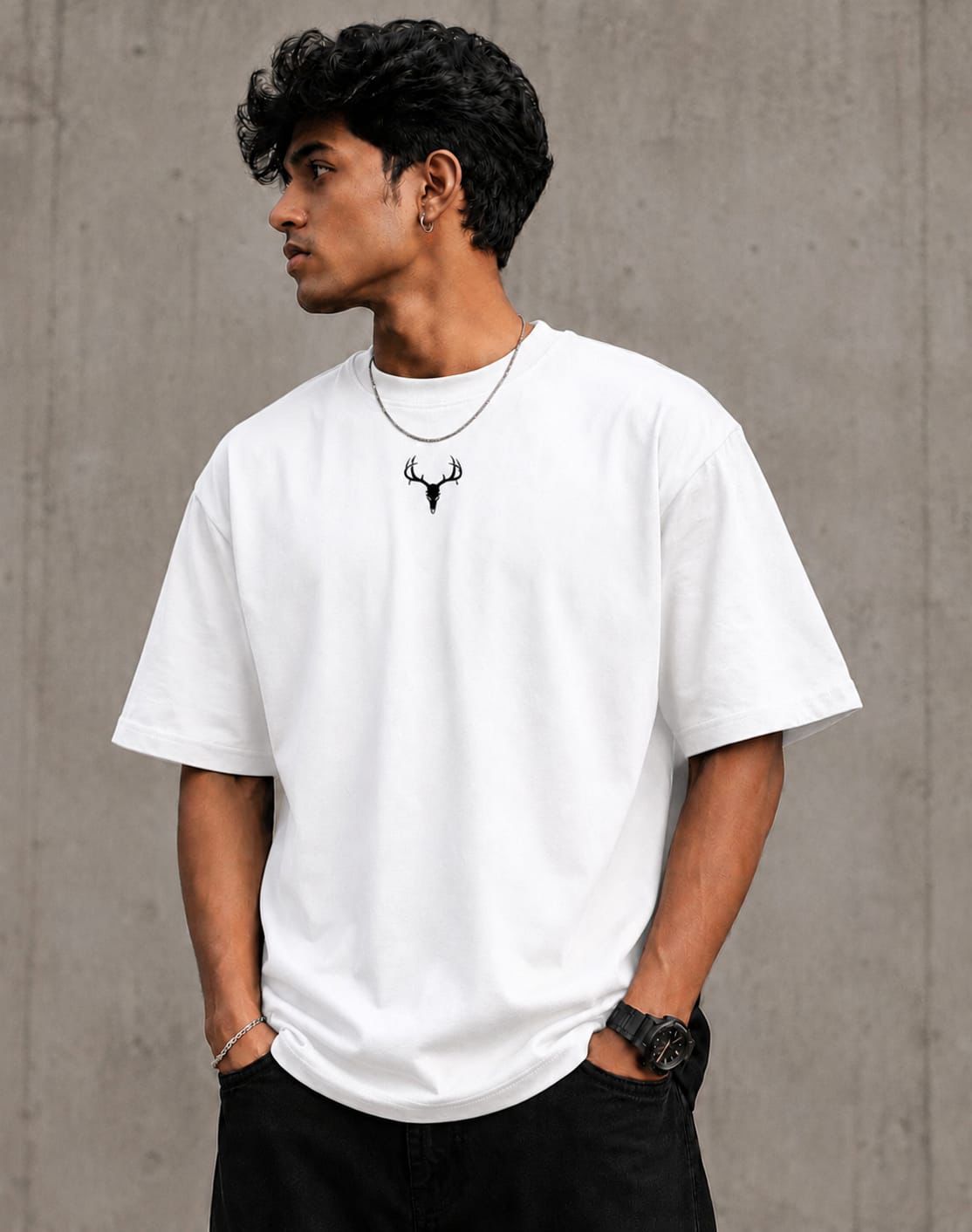 Train Like A Warrior Oversized Graphic T-Shirt for Men | Premium Cotton | White