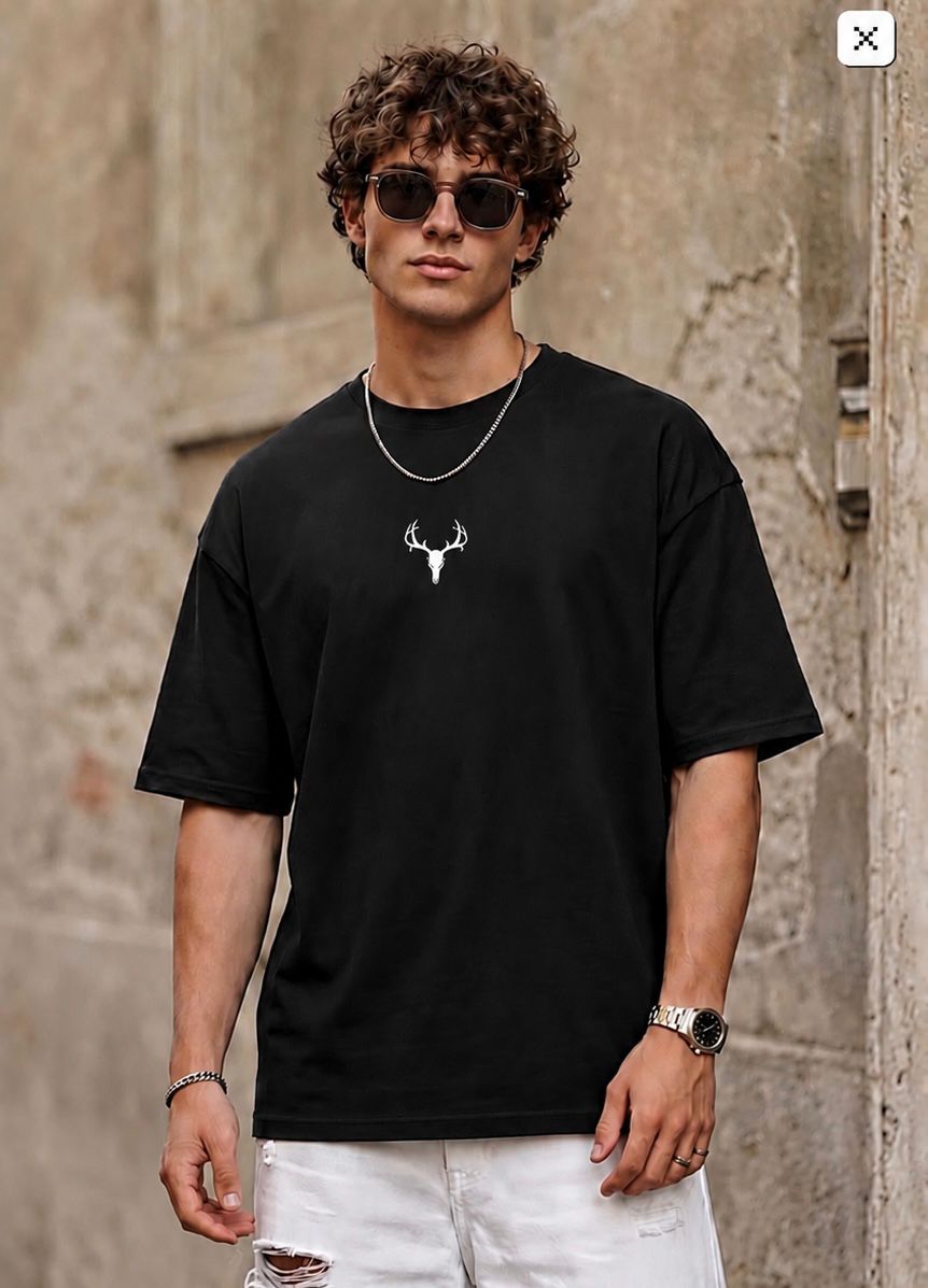 Premium Oversized Eye Graphic Printed T-Shirt for Men | 100% Cotton | Black