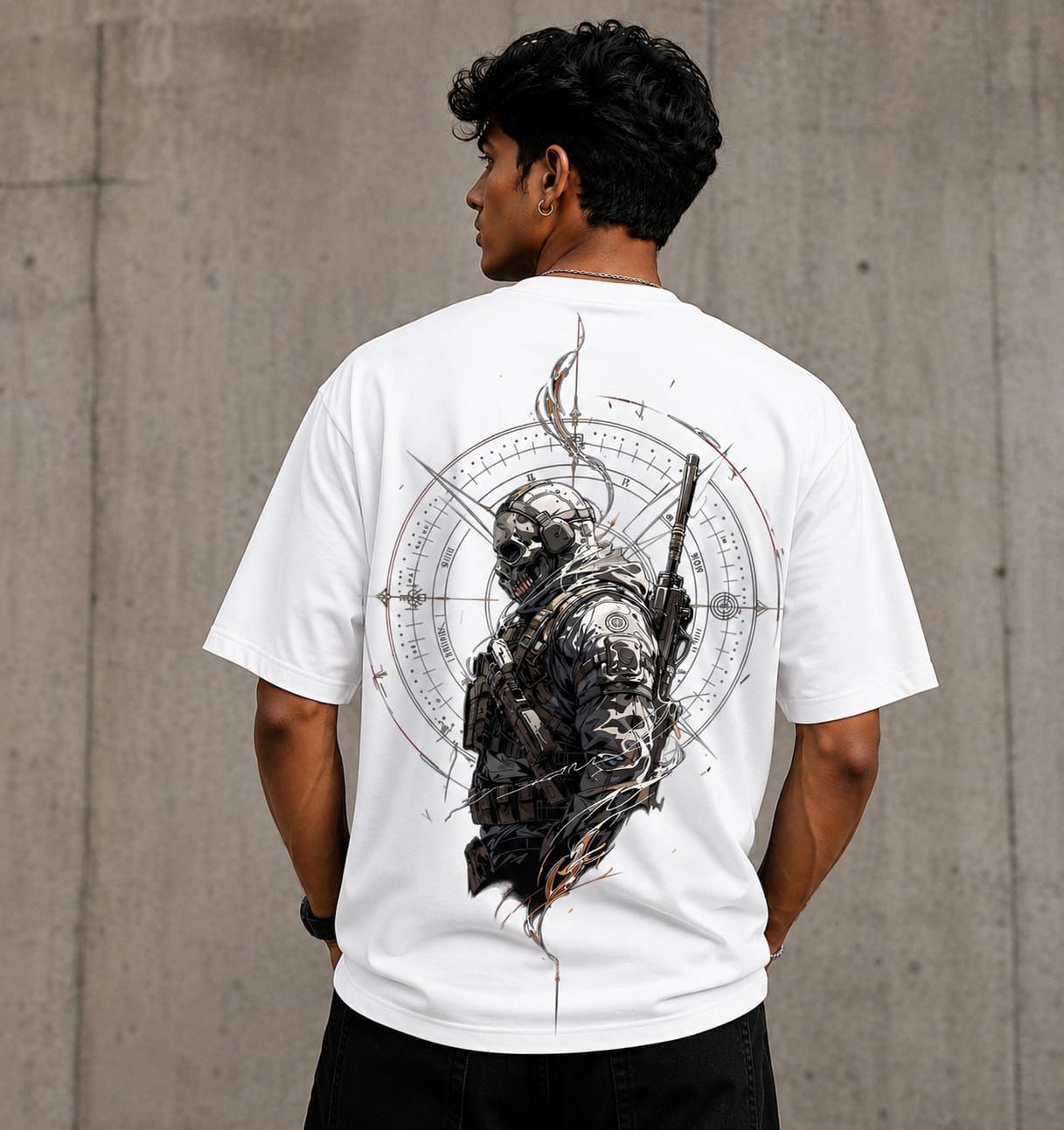 Train Like A Warrior Oversized Graphic T-Shirt for Men | Premium Cotton | White