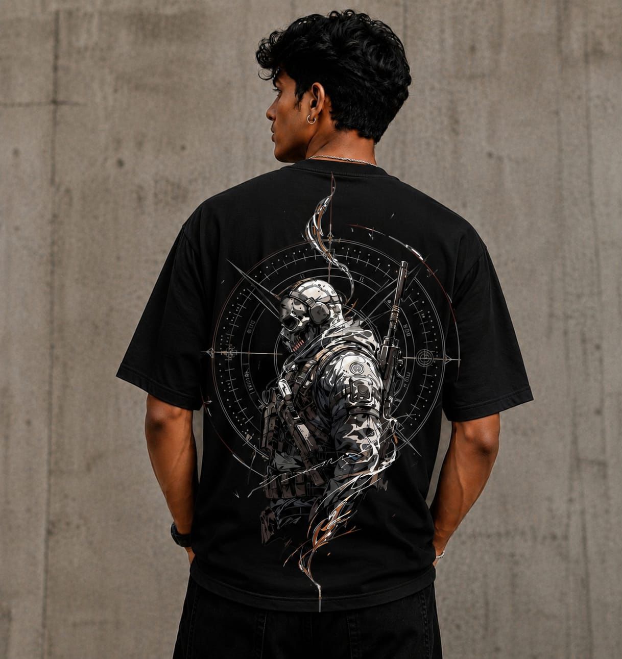 Premium Oversized Eye Graphic Printed T-Shirt for Men | 100% Cotton | Black