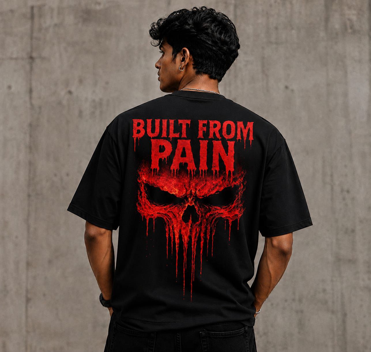 Premium Oversized Eye Graphic Printed T-Shirt for Men | 100% Cotton | Black