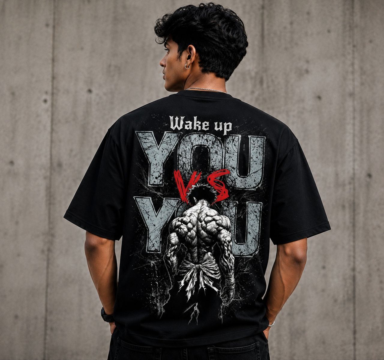 Premium Oversized Eye Graphic Printed T-Shirt for Men | 100% Cotton | Black