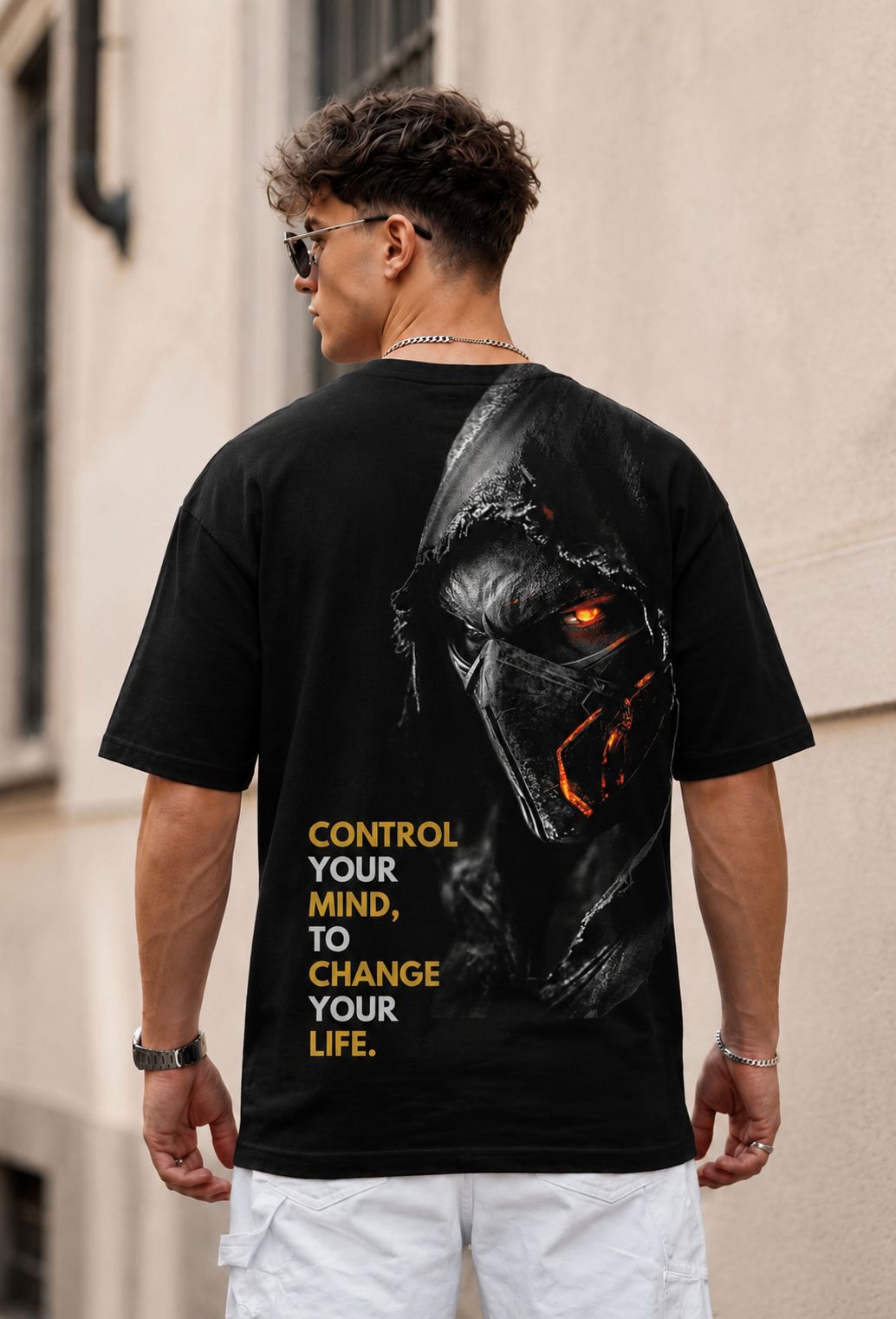 Premium Oversized Eye Graphic Printed T-Shirt for Men | 100% Cotton | Black