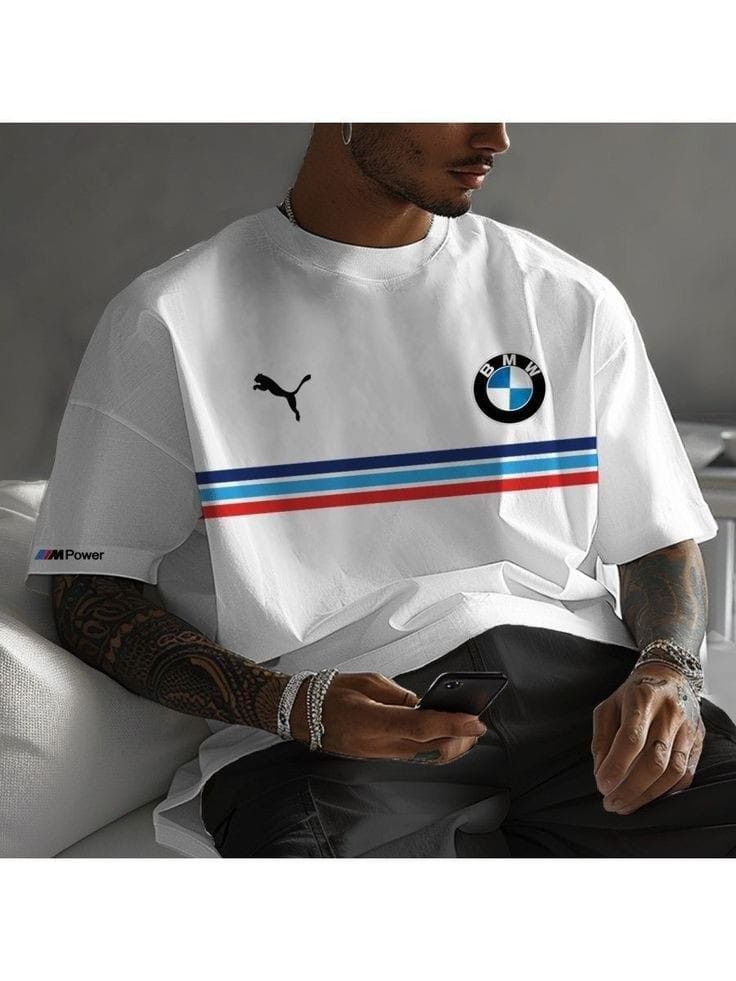 BMW Motorsport Oversized Premium T-Shirt – White