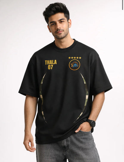 Captain 07 Oversized Tee – 240 GSM Premium Cotton (Black)
