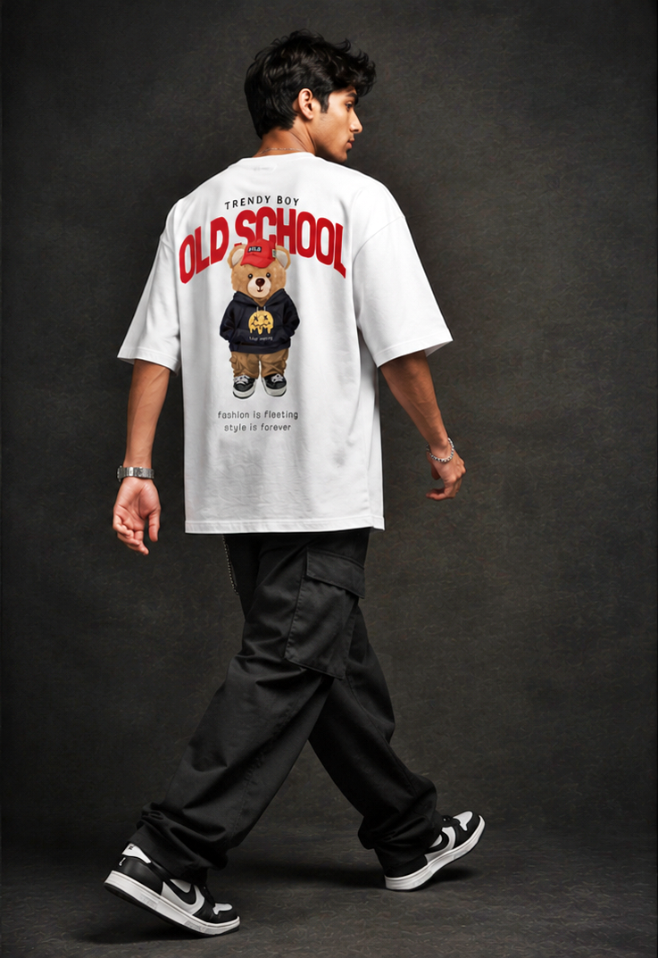 Old School Trendy Bear Oversized T-Shirt