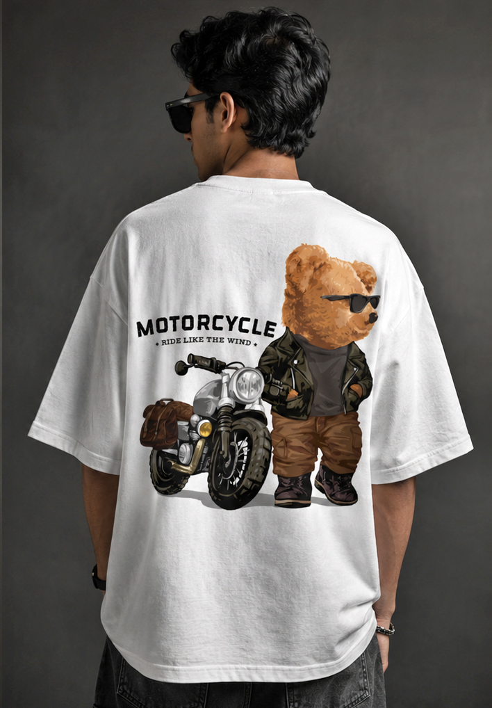 Rider Bear Men's Oversized Tshirt
