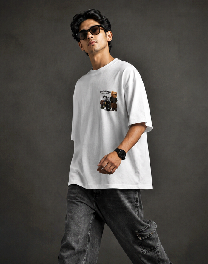 Rider Bear Men's Oversized Tshirt