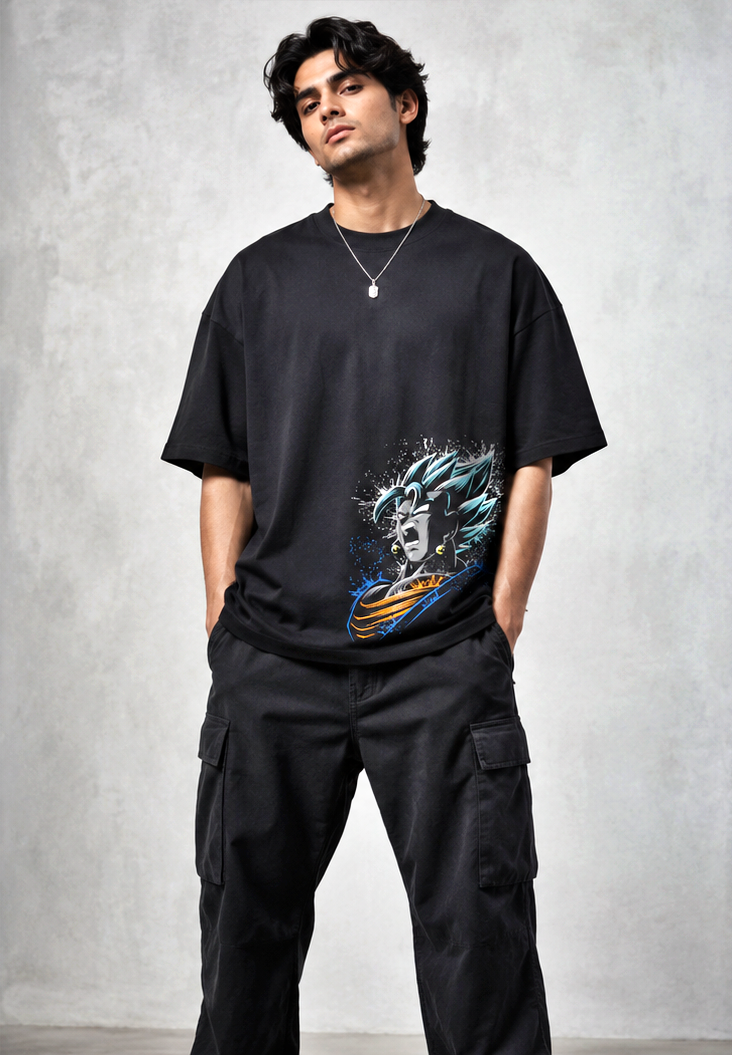 Blue Fire Dragonball Oversized Tshirt
