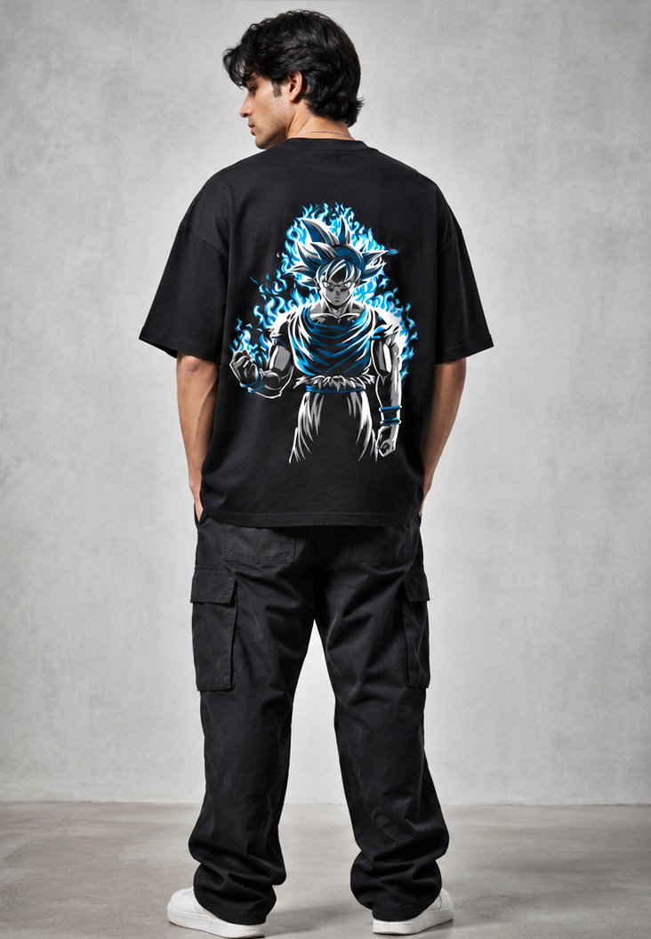 Blue Fire Dragonball Oversized Tshirt