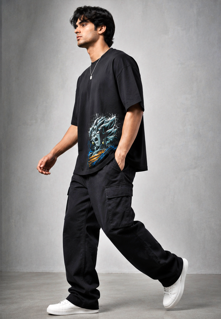 Blue Fire Dragonball Oversized Tshirt