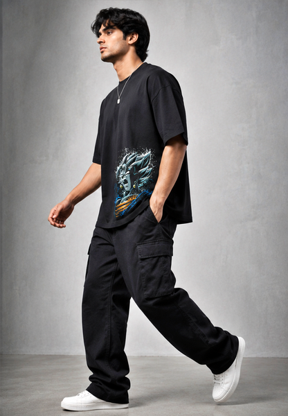 Blue Fire Dragonball Oversized Tshirt