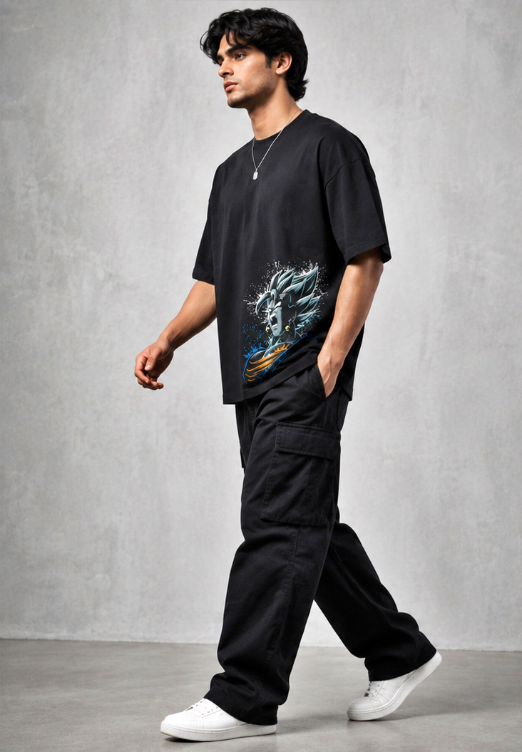 Blue Fire Dragonball Oversized Tshirt
