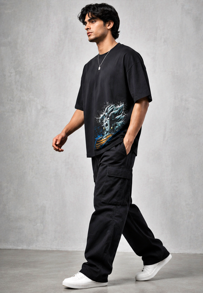 Blue Fire Dragonball Oversized Tshirt