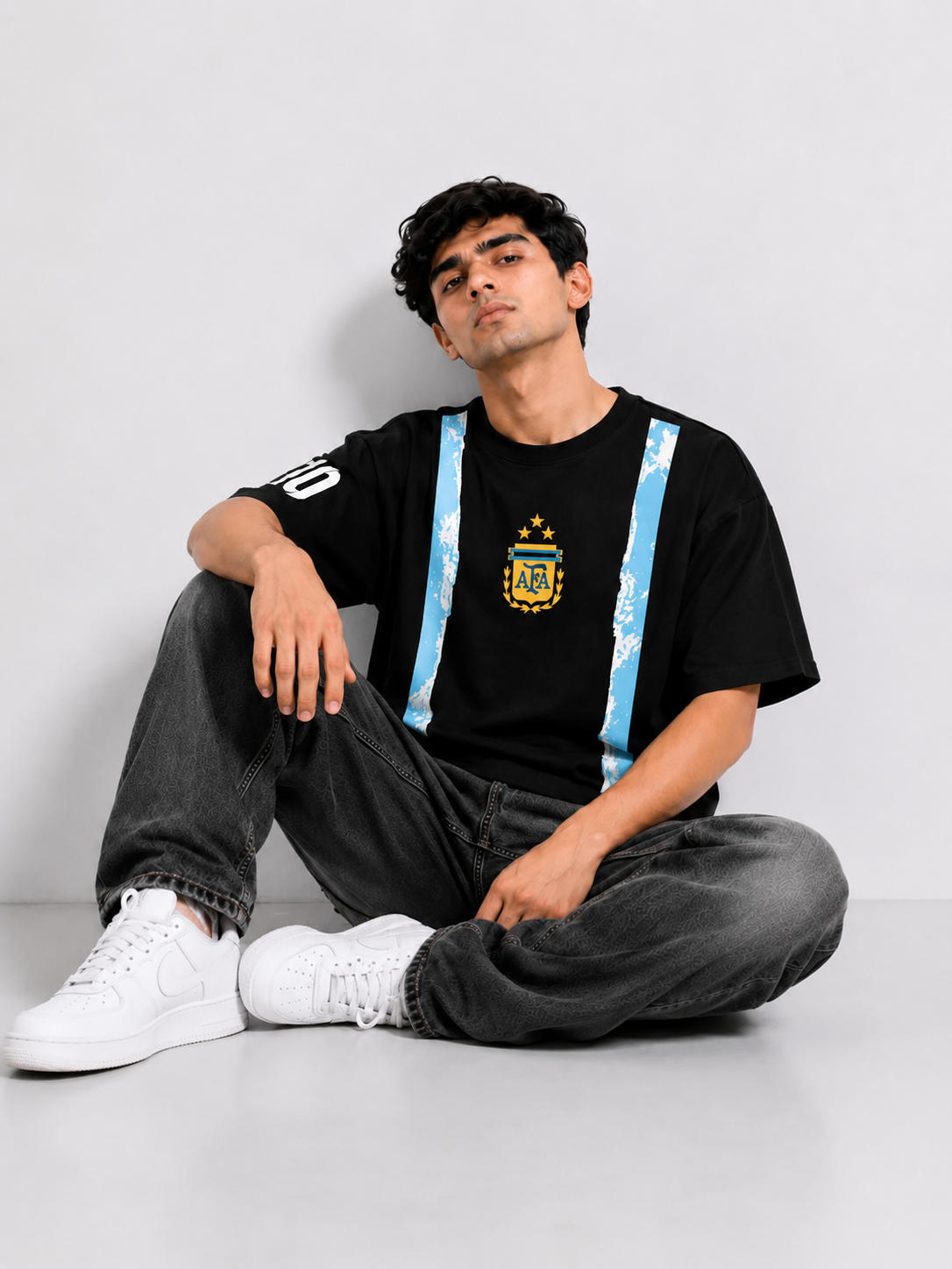 Argentina Black No.10 Oversized T-Shirt