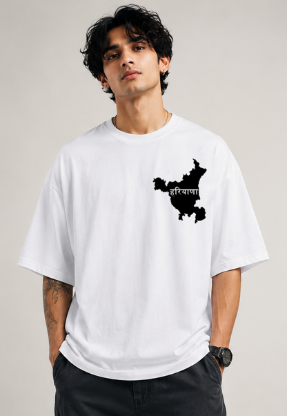 Men's Oversized Haryana Graphic T-Shirt