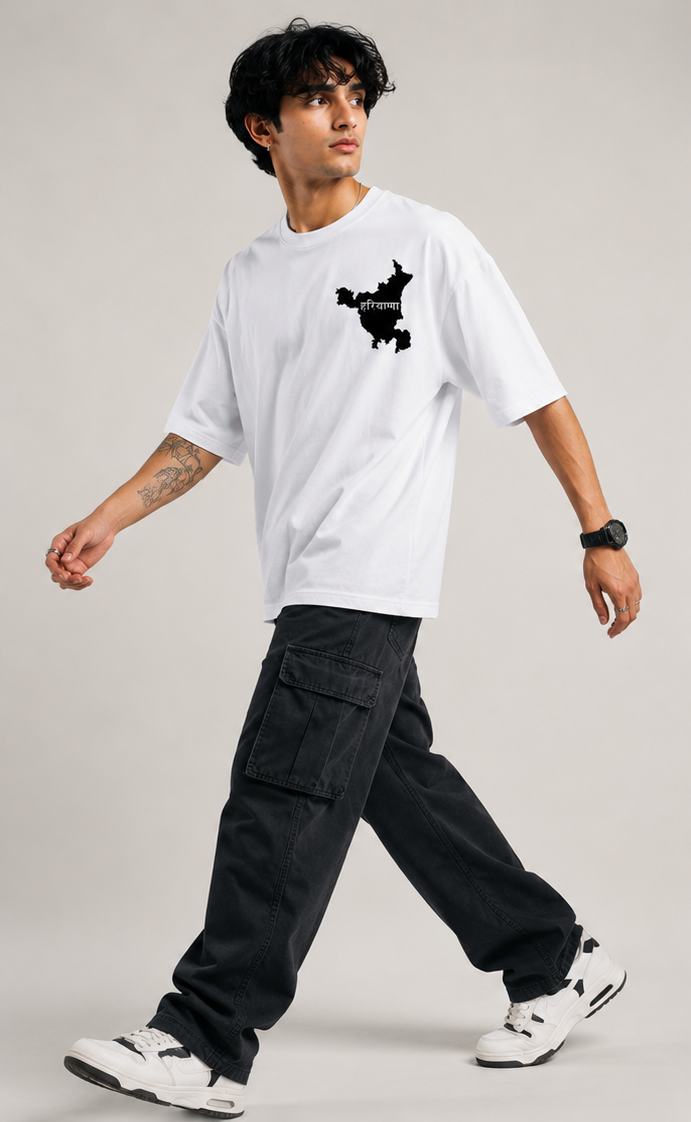 Men's Oversized Haryana Graphic T-Shirt