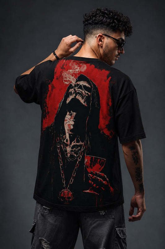 Premium Oversized Eye Graphic Printed T-Shirt for Men | 100% Cotton | Black (Copy)