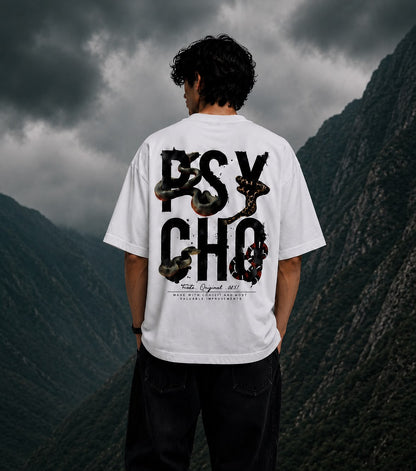 HavowN Psycho Mode On Oversized T-Shirt | 240 GSM Premium Cotton | Back Graphic Streetwear Tee | Unisex