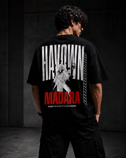 HavowN Madara Oversized T-Shirt | 240 GSM Premium Cotton | Anime Graphic Back Print | Unisex Streetwear Tee