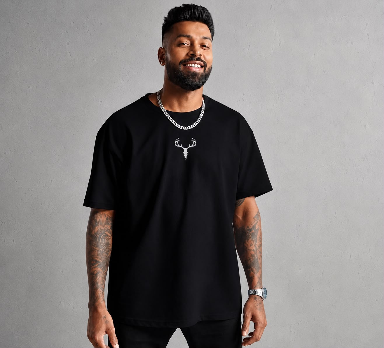 HavowN Be Weird Be Awesome Oversized T-Shirt | 240 GSM Premium Cotton | Typography Back Print | Unisex Streetwear Tee