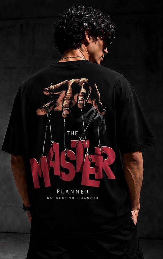 HavowN The Master Planner Oversized T-Shirt | 240 GSM Premium Cotton | Graphic Back Print | Unisex Streetwear Tee