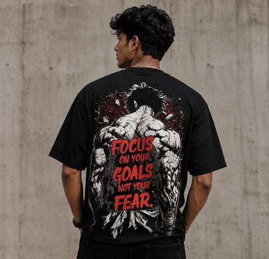 Premium Oversized Eye Graphic Printed T-Shirt for Men | 100% Cotton | Black