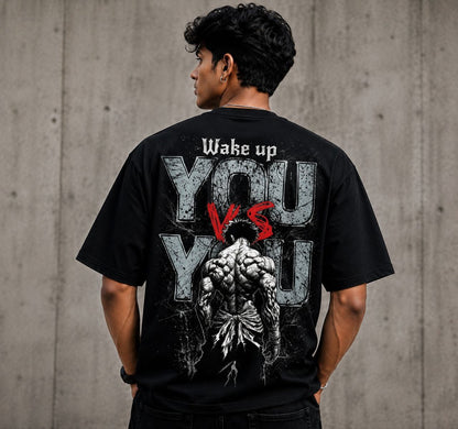 Premium Oversized Eye Graphic Printed T-Shirt for Men | 100% Cotton | Black