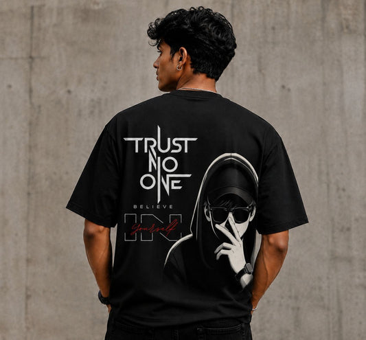 Premium Oversized Eye Graphic Printed T-Shirt for Men | 100% Cotton | Black