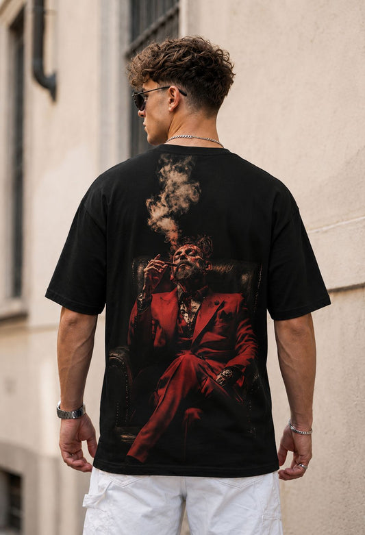Premium Oversized Eye Graphic Printed T-Shirt for Men | 100% Cotton | Black