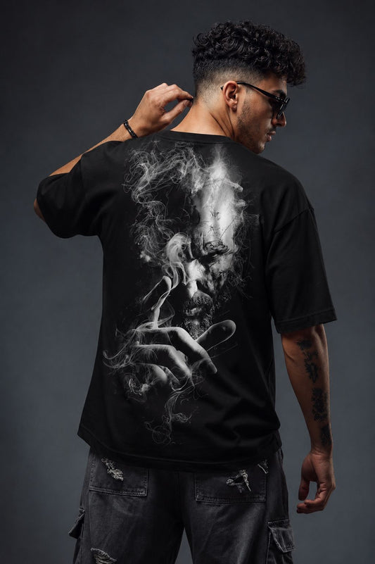 Premium Oversized Eye Graphic Printed T-Shirt for Men | 100% Cotton | Black