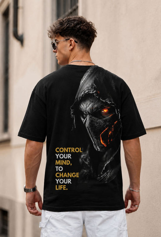 Premium Oversized Eye Graphic Printed T-Shirt for Men | 100% Cotton | Black
