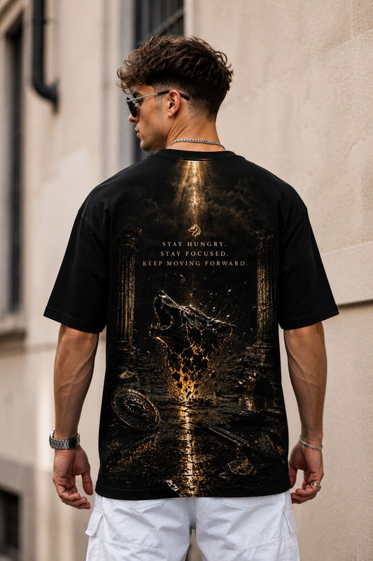 Premium Oversized Eye Graphic Printed T-Shirt for Men | 100% Cotton | Black