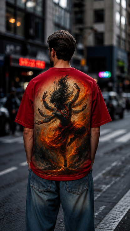 Premium Oversized Eye Graphic Printed T-Shirt for Men | 100% Cotton | Black