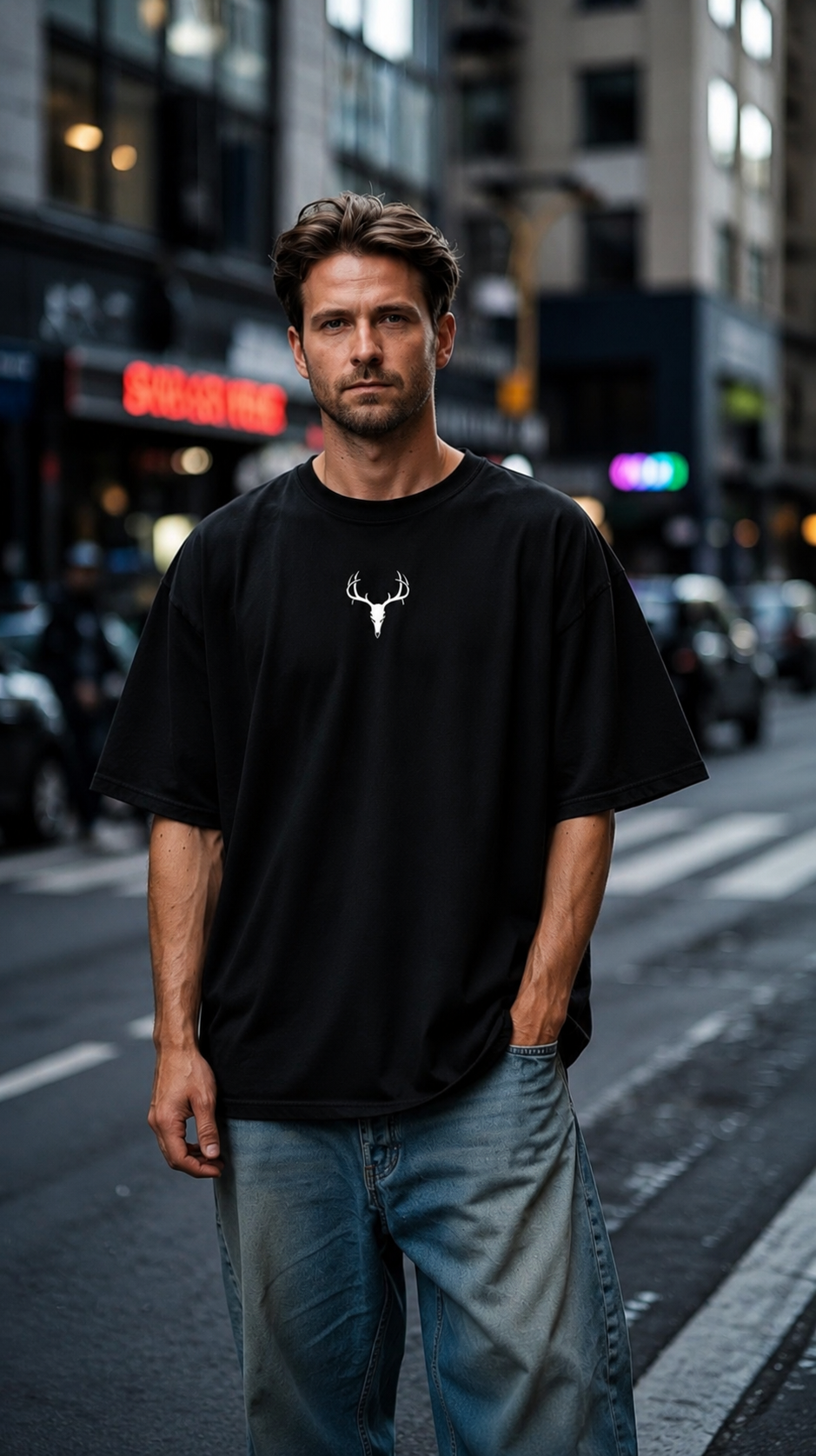 Premium Oversized Eye Graphic Printed T-Shirt for Men | 100% Cotton | Black
